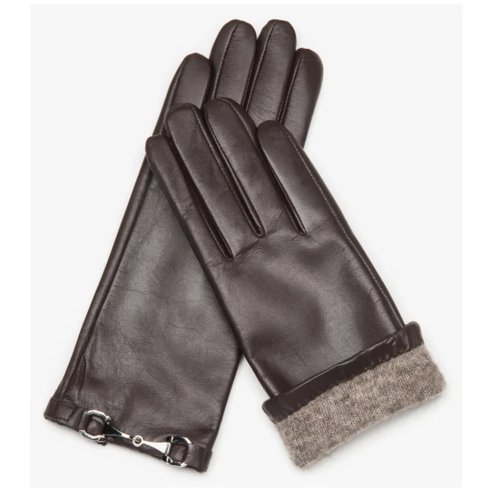 DAMES Estro Echt leren handschoenen met decoratieve gesp