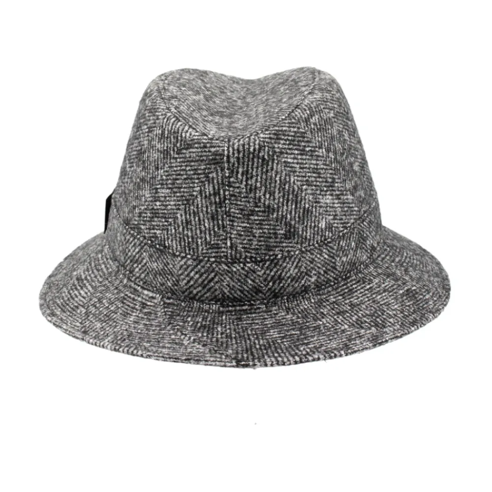 Heren Borsalino Hoeden^Elegant Herringbone Fedora Hat