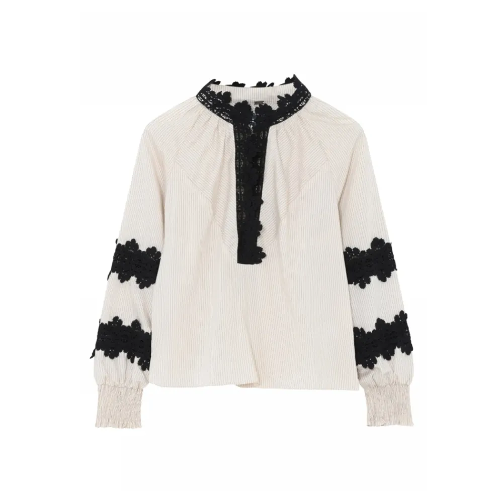 DAMES Gustav Blouses^Elegante Blouse met Smock Manchetten
