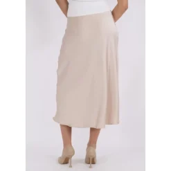 DAMES Neo Noir Rokken^Elegante Champagne Satijnen Rok