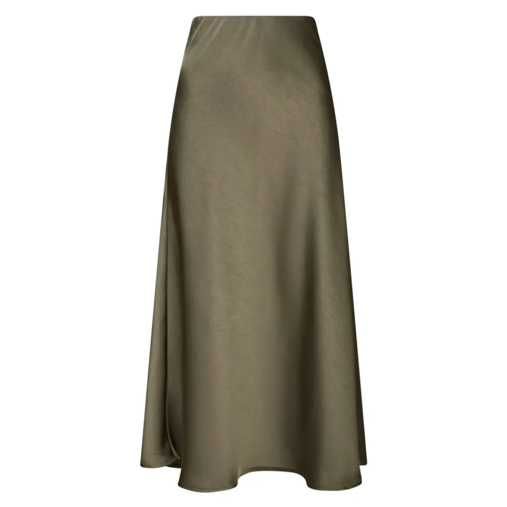 DAMES Neo Noir Rokken^Elegante Cold Green Satijnen Rok