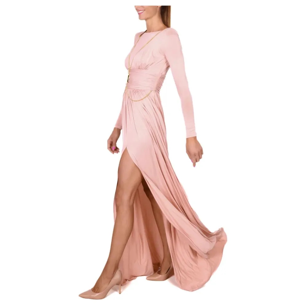 DAMES Elisabetta Franchi Elegante Lange Jurk met Open Rug