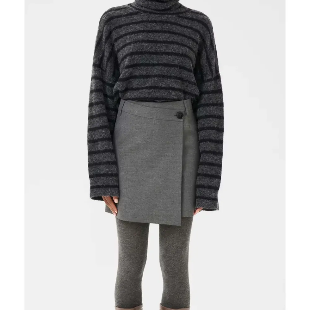 DAMES Gestuz Rokken^Elegante Melange Wikkelrok