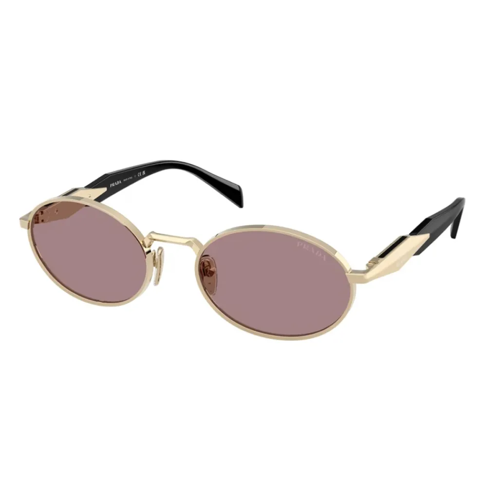 Heren Prada Zonnebrillen^Elegante Ovale Zonnebril met Paarse Lenzen