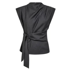 DAMES Co'Couture Elegante Pleat Top in Mid Grey