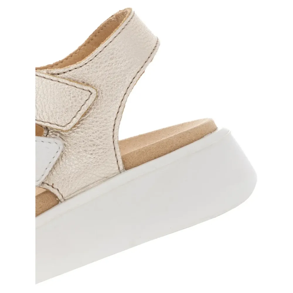 DAMES ara Sleehakken^Elegante Sandaal in Zand/Wit/Platin