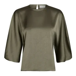 DAMES Neo Noir Blouses^Elegante Sateen Blouse Cold Army