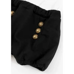 Balmain Elegante Stro Jumpsuit met Lange Mouwen en Geribbelde Manchetten