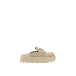 DAMES Prada Loafers^Elegante Suède Loafers Muiltjes met Wedge
