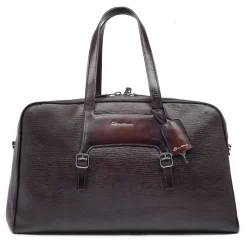 DAMES Santoni Weekendtassen^Embossed Leather Weekendtas