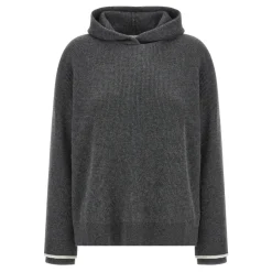 DAMES Brunello Cucinelli Hoodies & Sweatvesten^Engelse Rib Hoodie Trui