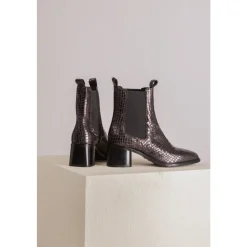 DAMES Via Vai Enkellaarsjes|Laarzen^Enkellaars met slangenprint en blokhak