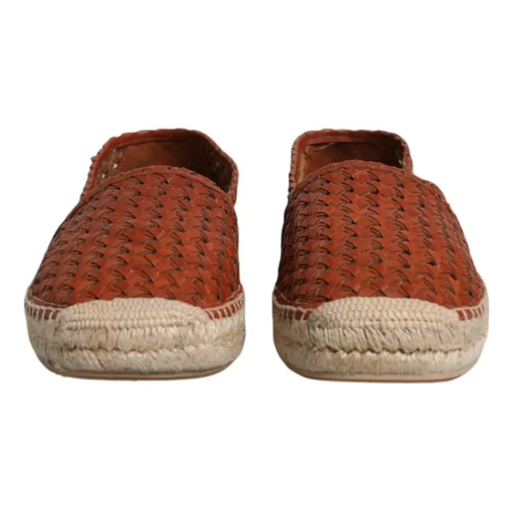 Heren Dolce & Gabbana Espadrilles van Geweven Leer met Logodetails