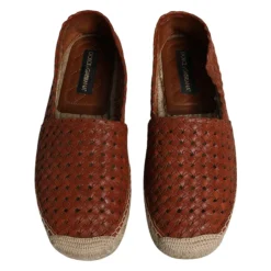 Heren Dolce & Gabbana Espadrilles van Geweven Leer met Logodetails