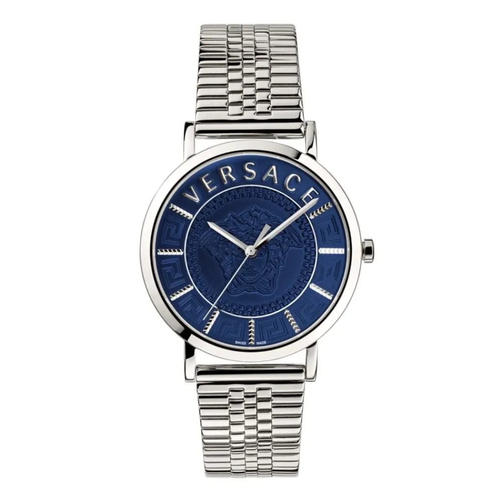 Heren Versace Horloges^Essential Blauw Roestvrij Stalen Horloge
