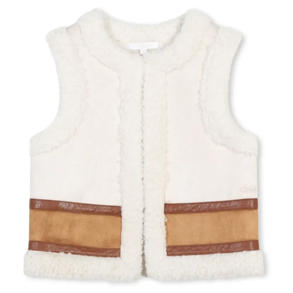Chloé Faux Fur Vest Two-Tone Design