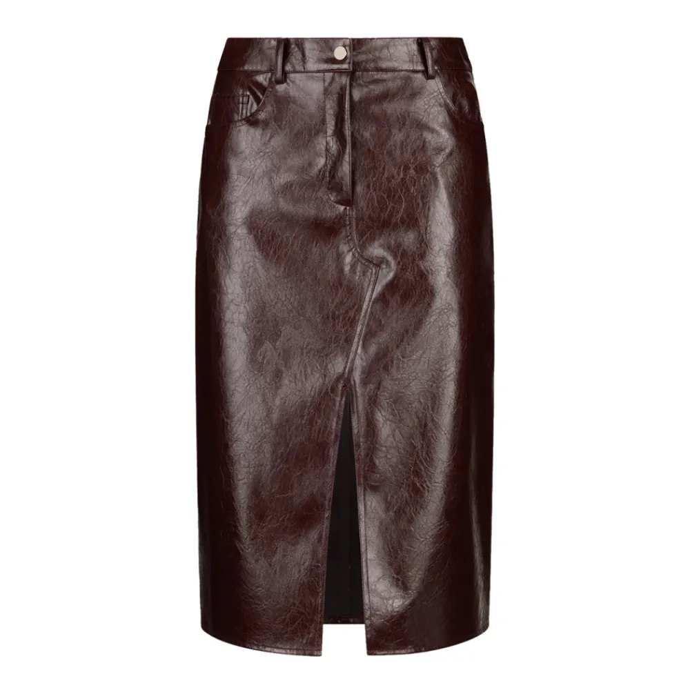 DAMES Liu Jo Rokken^Faux Leather Longuette Rok - Bordeaux