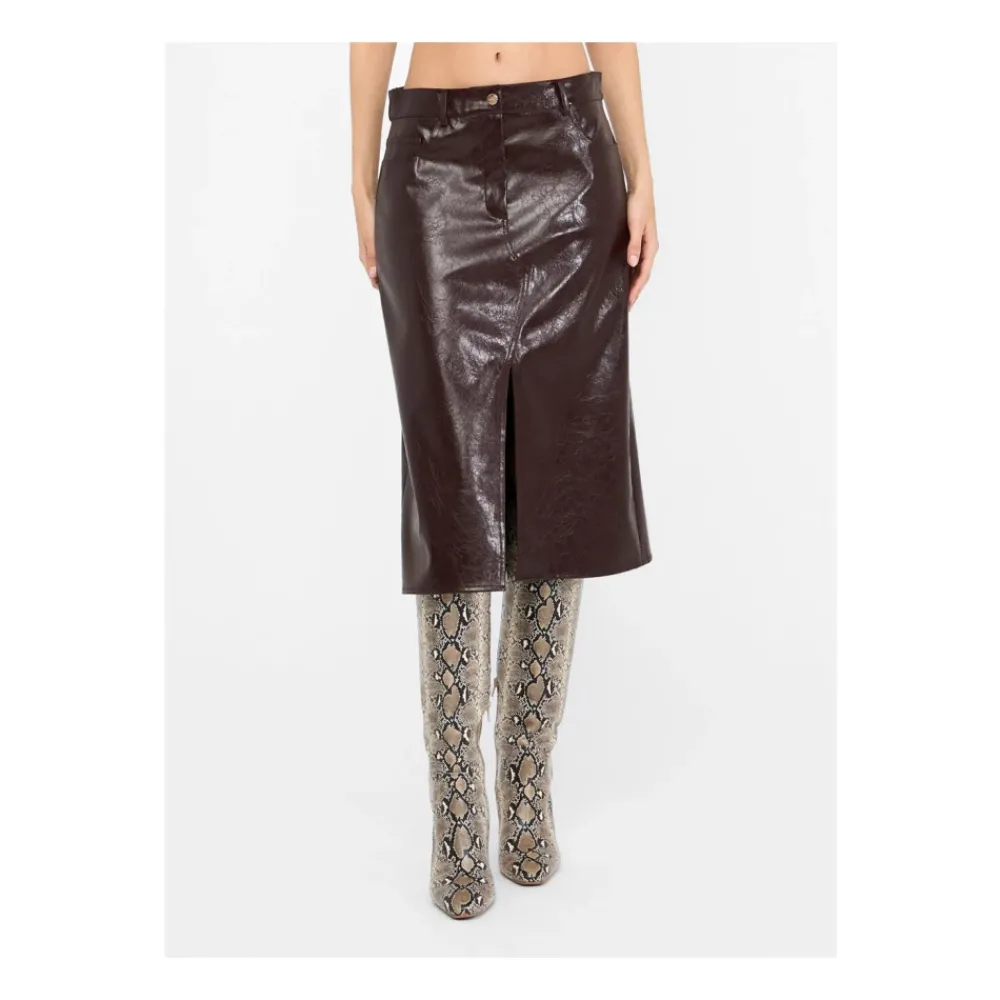 DAMES Liu Jo Rokken^Faux Leather Longuette Rok - Bordeaux