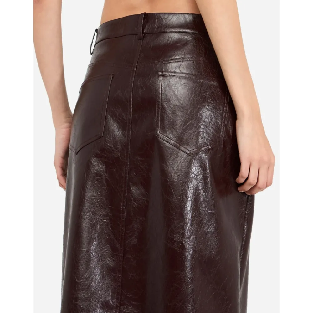 DAMES Liu Jo Rokken^Faux Leather Longuette Rok - Bordeaux