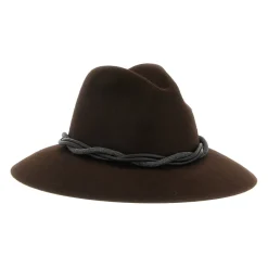 DAMES Brunello Cucinelli Felt Fedora met Lederen en Monili Band