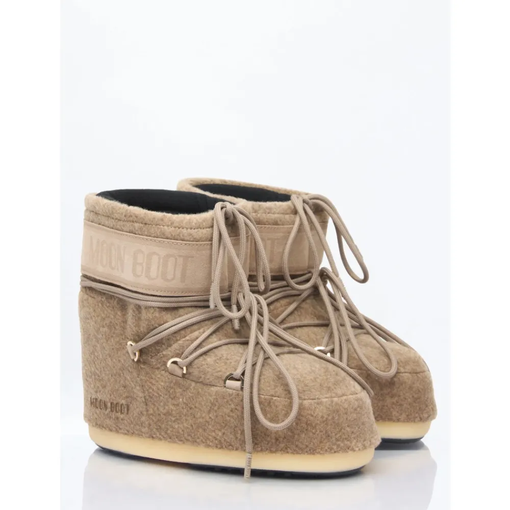 Heren Moon Boot Felt Low Boots met Logo Paneel