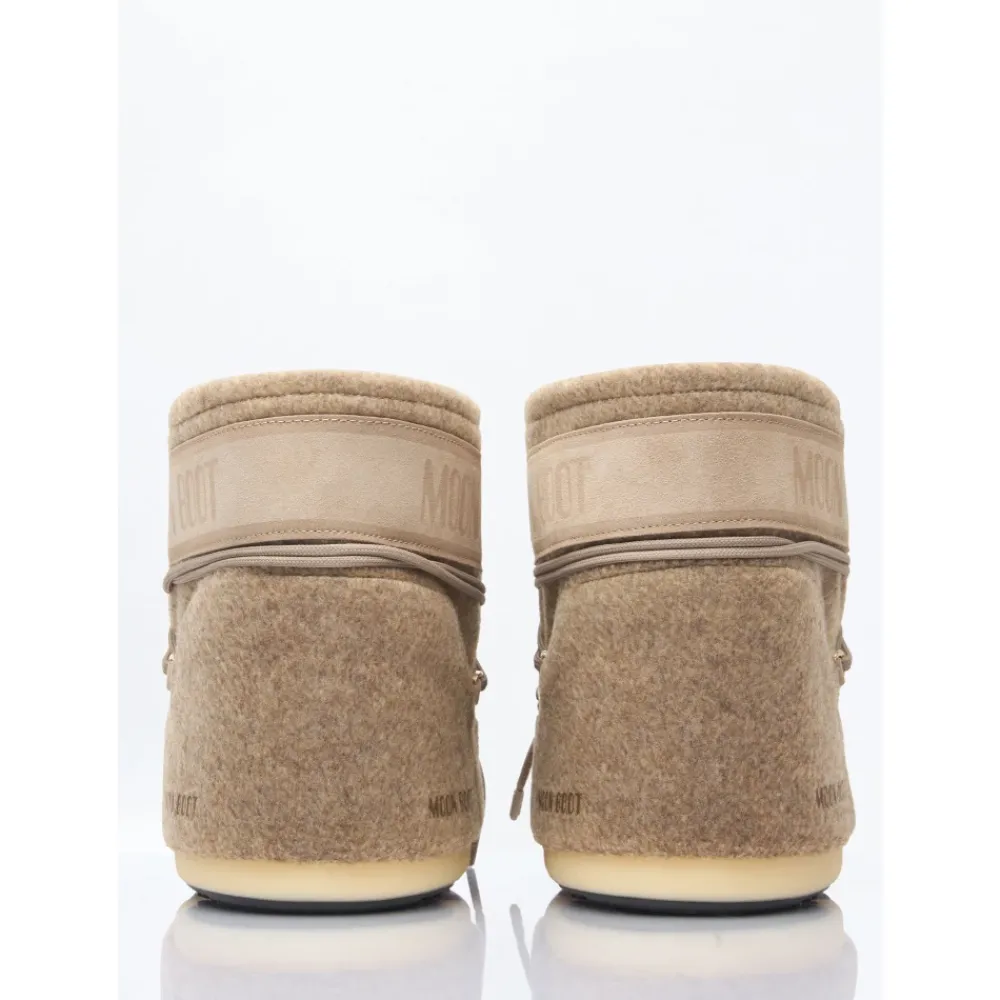 Heren Moon Boot Felt Low Boots met Logo Paneel