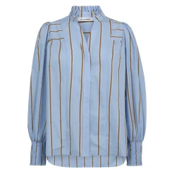 DAMES Co'Couture Blouses^Feminine V-Hals Gestreepte Shirt