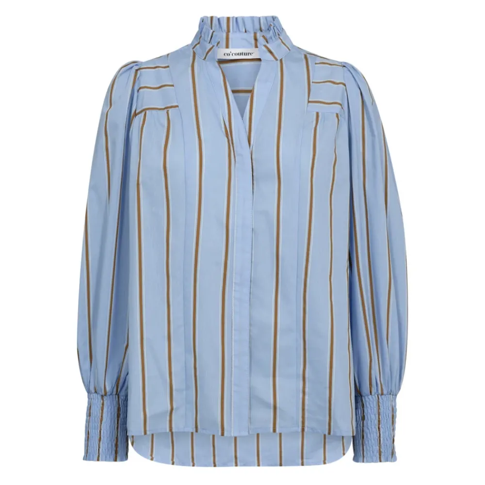 DAMES Co'Couture Blouses^Feminine V-Hals Gestreepte Shirt