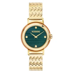 DAMES Missoni Horloges^Fiammato Groen Roestvrij Stalen Horloge