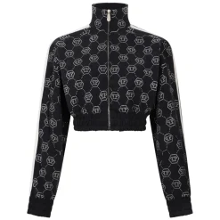 DAMES Philipp Plein Truien & Vesten^Fleece Trainingsjack Monogram Kristal