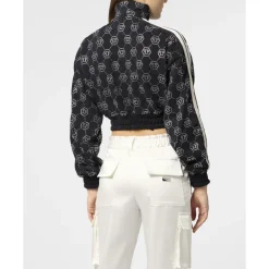 DAMES Philipp Plein Truien & Vesten^Fleece Trainingsjack Monogram Kristal