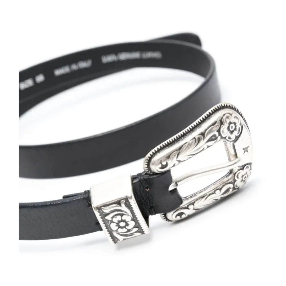 DAMES Golden Goose Riemen^Floral Gegraveerde Riem met Gesp