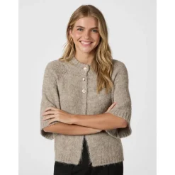 DAMES Neo Noir Truien & Vesten^Fluffy Gebreid Vest - Melange