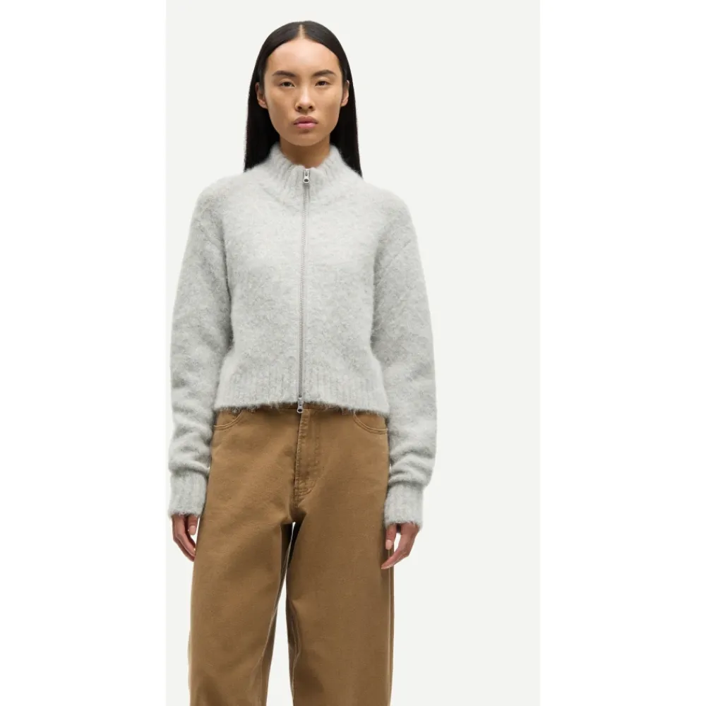 DAMES Samsøe Samsøe Truien & Vesten^Fluffy Zip Cardigan met Sportieve Details