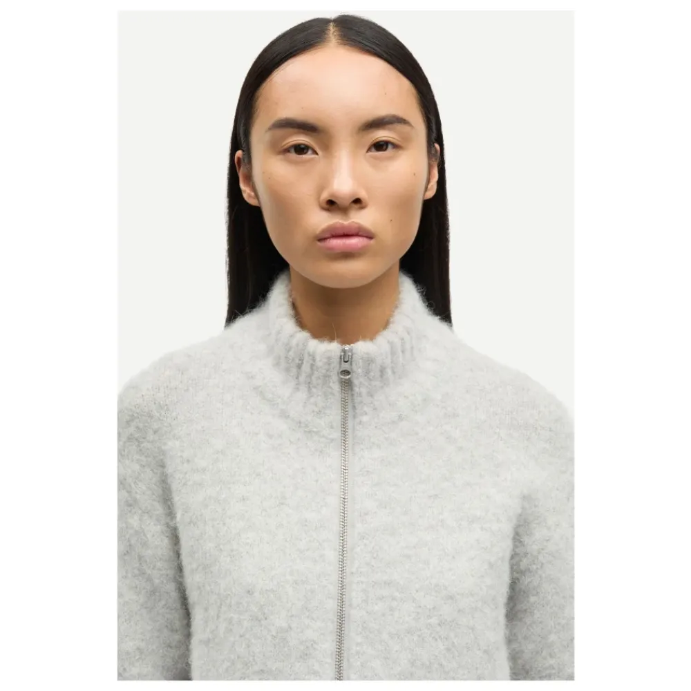 DAMES Samsøe Samsøe Truien & Vesten^Fluffy Zip Cardigan met Sportieve Details