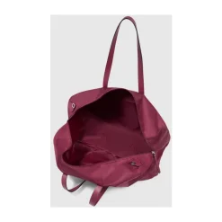 DAMES Piquadro Weekendtassen^Foldable duffel bag for women in fabric and leather pocket for Smart Tracker