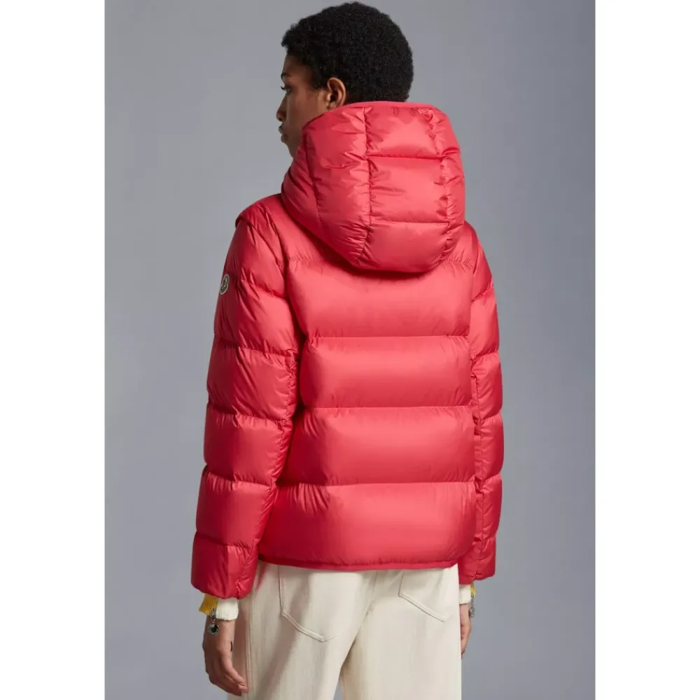 DAMES Moncler Fuchsia Donsjas met Afneembare Capuchon