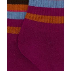 GALLO Ondergoed & Sokken^Fuchsia Gestreepte Katoenen Korte Sokken