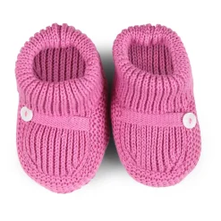 Little Bear Fuchsia Katoenen Baby Slofjes