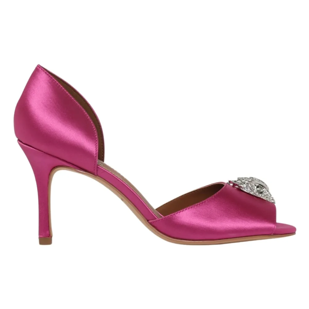 DAMES Kurt Geiger Sandalen^Fuchsia Leren Sandaal met Juweel Detail