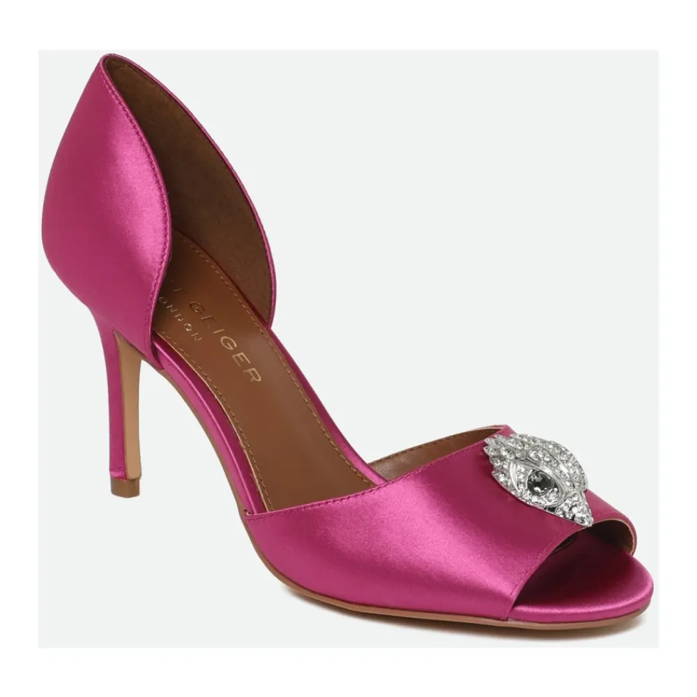 DAMES Kurt Geiger Sandalen^Fuchsia Leren Sandaal met Juweel Detail