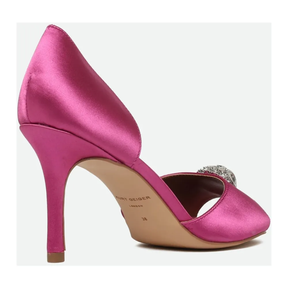 DAMES Kurt Geiger Sandalen^Fuchsia Leren Sandaal met Juweel Detail