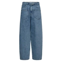 DAMES Haute L'Amitié Gebleekte Denim Flip Taille Zak Jeans