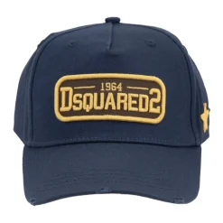 Heren Dsquared2 Petten^Geborduurd Logo Baseball Cap Distressed Klep
