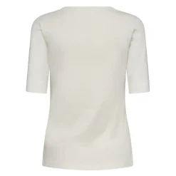 DAMES Co'Couture Geborduurd Logo Tee - Off White
