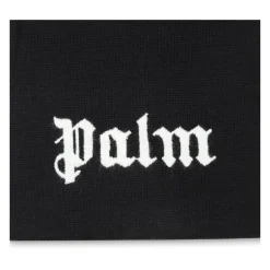 Palm Angels Geborduurd Logo Katoen Wol Sjaal