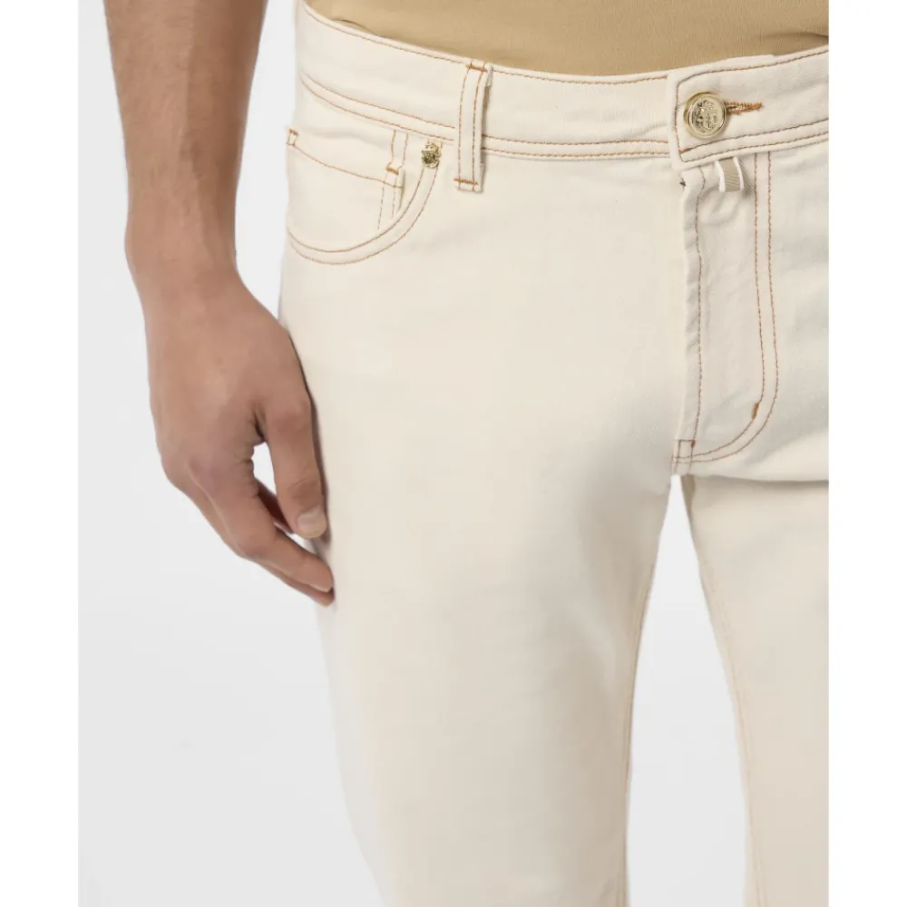 Heren Billionaire Jeans^Geborduurde 5 Pockets Regular Cut Jeans