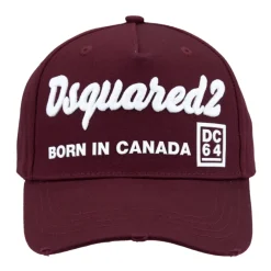 Heren Dsquared2 Petten^Geborduurde baseballpet met gesp