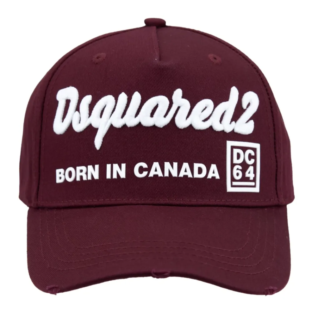 Heren Dsquared2 Petten^Geborduurde baseballpet met gesp