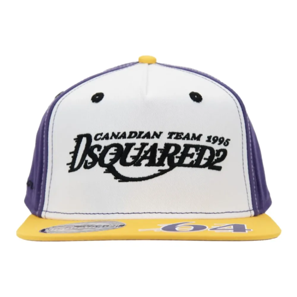 Heren Dsquared2 Petten^Geborduurde baseballpet met siliconen detail